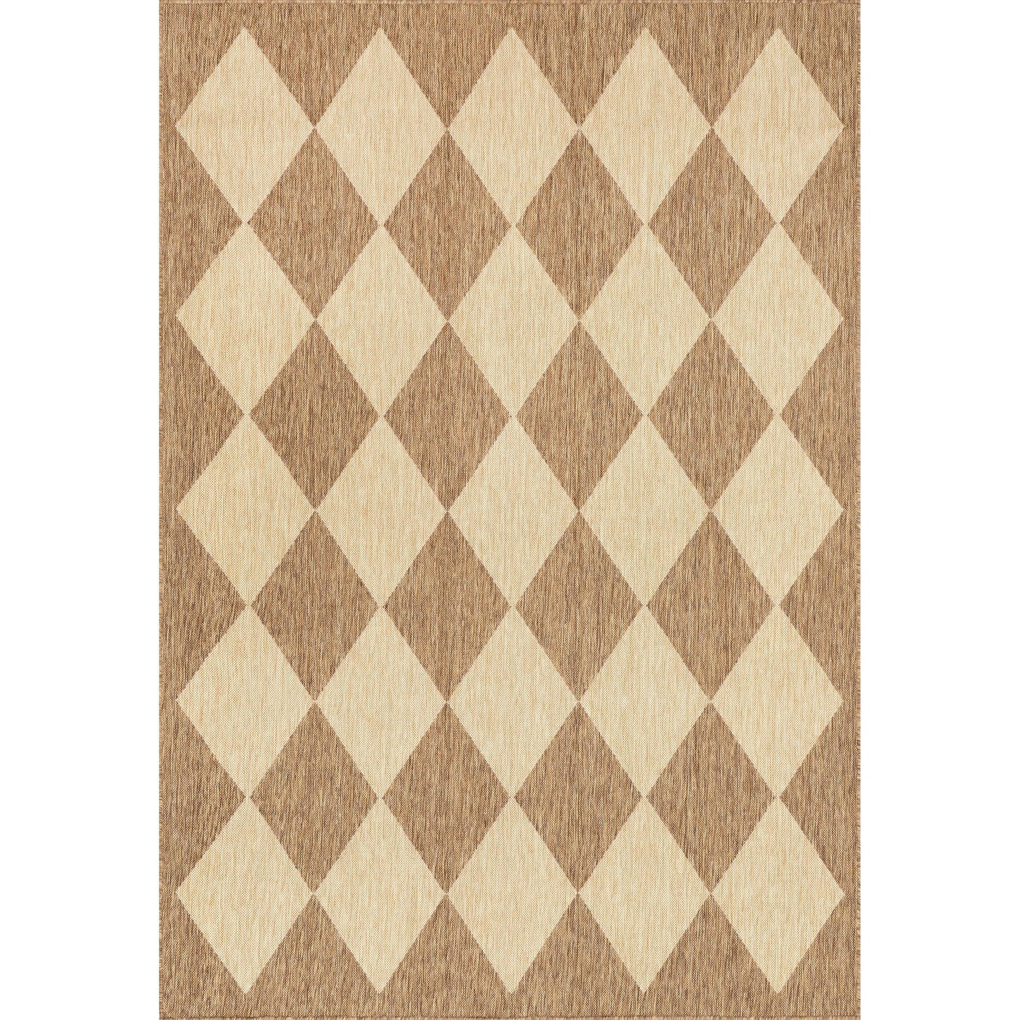 Sabina Diamond Trellis Indoor/Outdoor Area Rug: Beige / Rectangle / 9' 6" x 12'